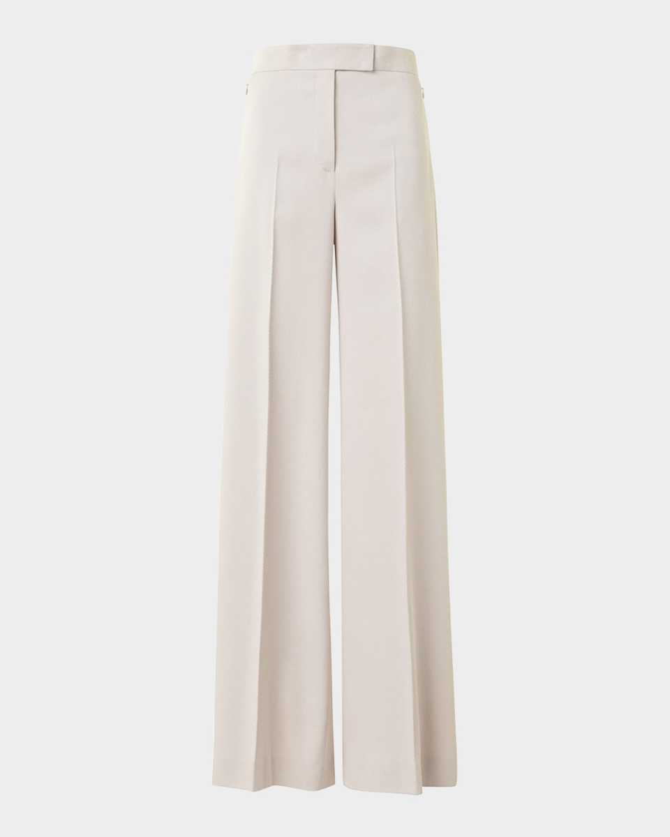 Floretta Twill Wide-Leg Pants